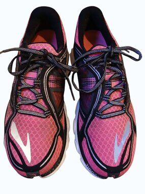 BROOKS Pure Flow 3 Black & Pink Athletic/Running Shoes - Like New